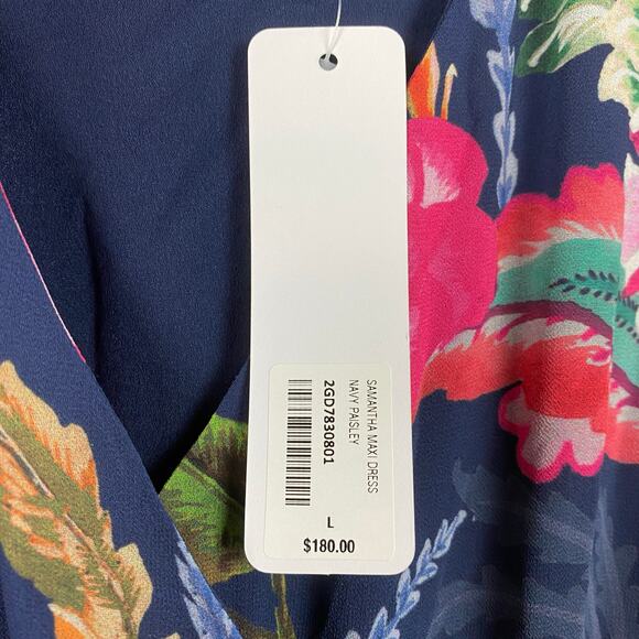 Soft Surroundings Navy Blue Paisley Samantha Maxi Dress Sz.L NWT - Picture 10 of 16